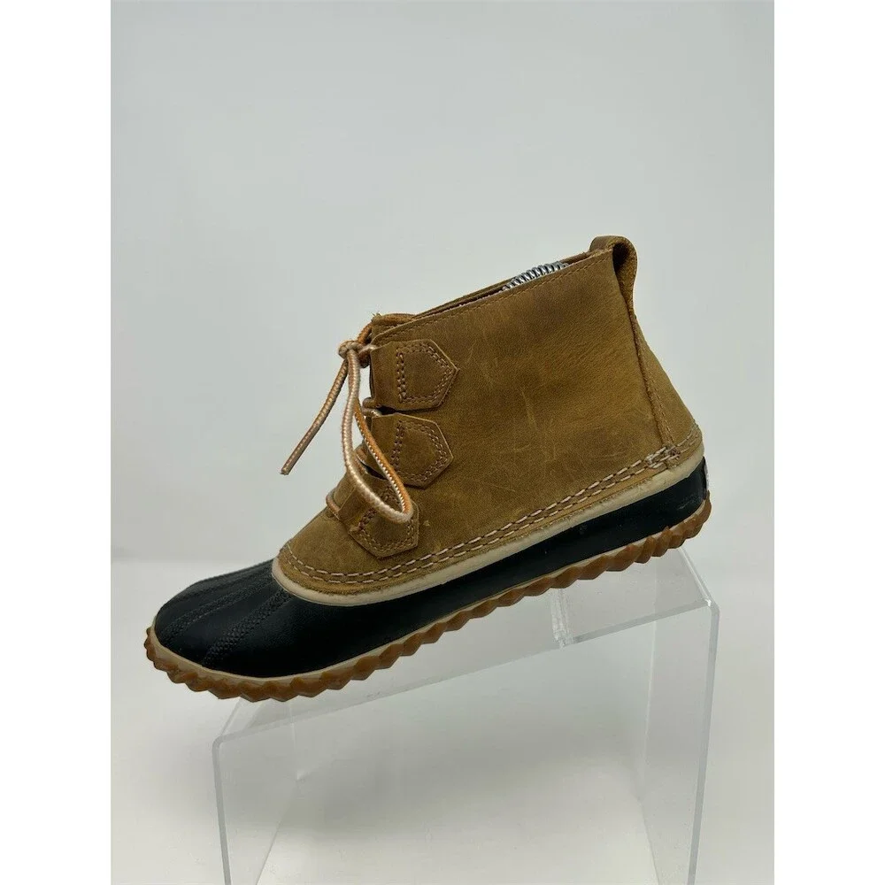 Sorel Out N About Duck Boots Womens Brown Waterproof Lace-Up Ankle Size 7.5